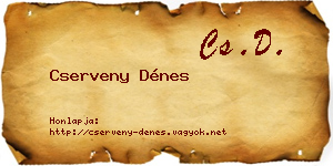 Cserveny Dénes névjegykártya
