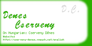 denes cserveny business card